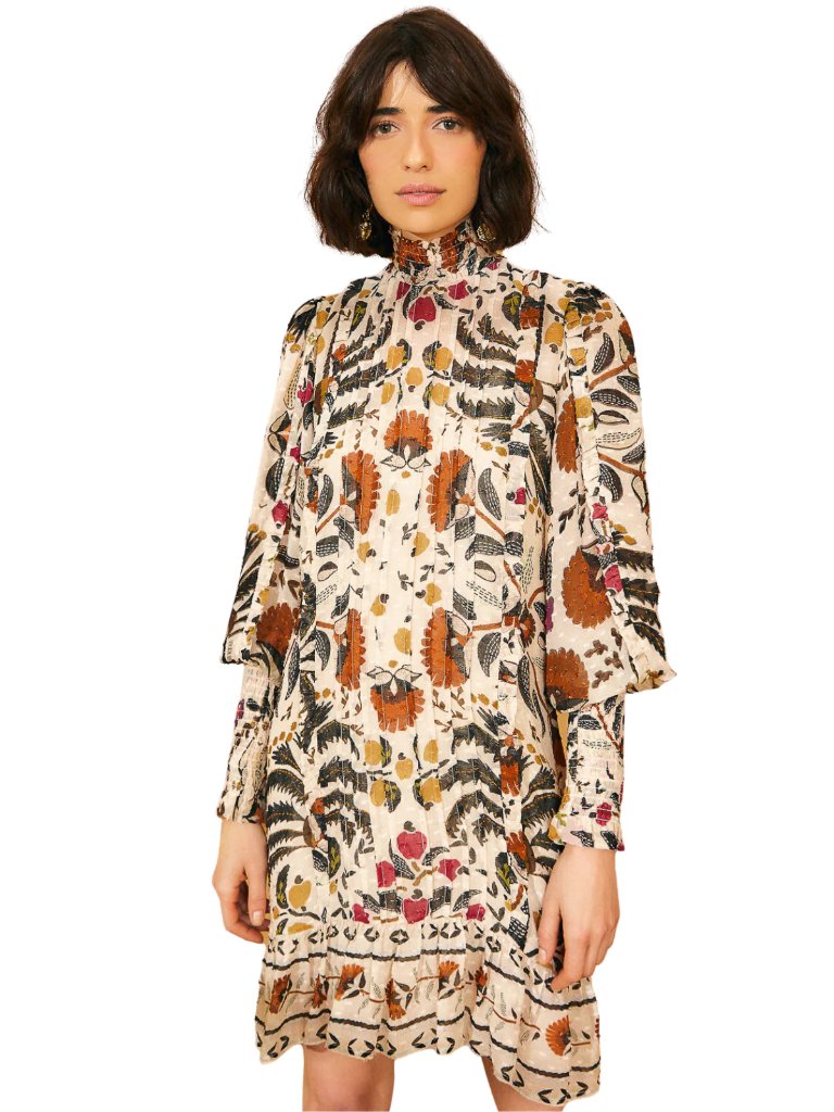 Farm Rio Palms Paradise High-Neck Dress